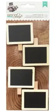American Crafts 369011 DIY Shop 2 Label Clips 4/Pkg-Framed Chalkboard