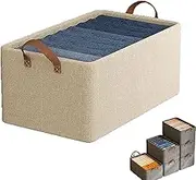 Cation Multi-functional Folding Wardrobe, Cation Multi-functional Folding Boxes, Folding Wardrobe Storage Box Space Saving Organizer Bins, 3sizes Clothes Organizer with Handle (kaki-XL)