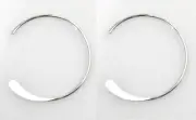 1 Pair .925 Sterling Silver 18mm Round Endless Hoop Earwires with Hammered End