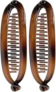 Double Banana Claw Clips Barrettes Ponytail Holders | Clincher Combs Tool For Thick Curly Hair | Ponytail Holder Hair Accessories For Women Girls Long Cur | Vintage Banana Hair Clips - Hair Clip Combs