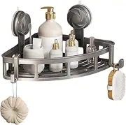 Furtryvl Corner Shelves For Shower Wall - Bathroom Organizer Shelf With Suction Cup | No Drilling Drainer Storage Rack For Towels Shampoo Shower Gel