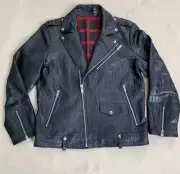Men's Luxury Black Crocodile Alligator Pattern Biker Jacket Real Leather Jacket