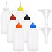 6 Pack 4oz Precision Tip Applicator Bottles with Mini Funnel for DIY Craft