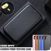 For OPPO A91 A5/A9 2020 A52/A72 Find X2 Carbon Fiber Case Leather Wallet Cover