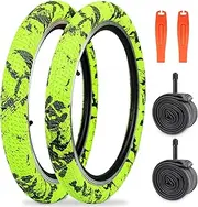 ZUKKA Pack of 2 30TPI Bicycle Tyres 20 Inch Tyres 20 x 2.10 Sheath 56-406 Plus 2 Pack 20 Inch Inner Tube 20 x 1.75/2.125 for 20 Inch Children's Bike, MTB, Mountain Bike, BMX
