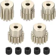 Rebower 5Pcs 32P Pinion Gear Set 12T 13T 14T 15T 16T for 3.175 mm Shaft Aluminium Alloy Pinion Gear with Screws for RC Motor