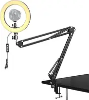 [Acetaken] Kiyo pro Webcam Ring Light with Clamp Stand,10 Inch Sefie Light with Folding Arm Holder Compatible with Razer kiyo, kiyo pro,kiyo X webcams, 10RLPCM-002