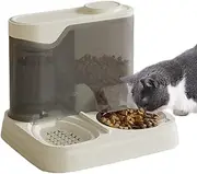 Cat Feeder Automatic - Kitten Food and Water Dispenser - Non-Slip 2-in-1 Feeding Dispenser for Home, Apartment, Vacation, Multi-Pet Household