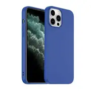 For Apple iPhone 11 Pro Max Silicone Silky Soft Case with Microfiber TPU Ultra Slim Anti Scratch Shockproof Cover (Blue)
