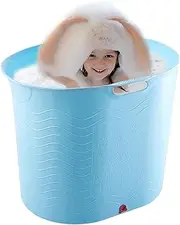 Huayeex Toddler Tub for Shower - Soaking Shower Spa Bathtub Seat - No-Slip Ice Bath Tub with Water Drain Plug for Boys and Girls