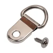 150X Picture Frame Hooks Wall D-Ring Painting Screws Hanger Metal Shape Silver