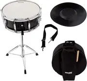 Mendini Student Snare Drum Set with Gig Bag Sticks Stand and Practice Pad Kit MSN-1455PBK