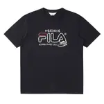 FILA 短T 中性 塗鴉LOGO 深藍 短袖 上衣 男女 1TEW5456NV