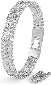 [SERASAR] | Premium Stainless Steel Bracelet for Men [Franco] | 316L Surgical Steel | Waterproof | Secure Clasp | Three Colours | Including Jewellery Box