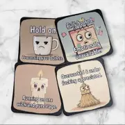 Domestic Disasters Set Of 4 Neoprene Coasters With Sassy and Sarcastic Quotes