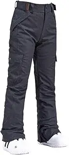 QIULAO Men's and Women's Ski Trousers, Single-Board and Double-Board Cold-Resistant and Breathable Snow Pants, Winter Outdoor Slim and Warm Couple Ski Pants (Color : Gray, Size : L)