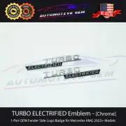 OEM TURBO ELECTRIFIED AMG Fender Emblem CHROME Badge Mercedes C43 GLC43 SL43