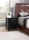Black Nightstand w/ Drawer & Shelf - Modern Bedside Table