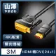 【山澤】HDMI轉DVI24+1高解析度4K抗干擾雙向傳輸轉接線 3M