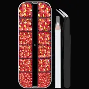 Flatback Red AB Resin Rhinestones for Crafts - 1 Box of Various Sizes