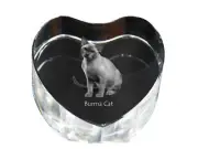 Burma Cat crystal heart with a cat Art-Dog