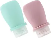 MUSISALY 2Pcs Travel Lotion Bottles Leakproof Containers for Shampoo Conditioner and Toiletries Convenient Portable Travel Bottles Soft