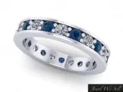1.40Ct Round Blue Diamond Eternity Wedding Band Ring 14k White Gold H SI2 Prong