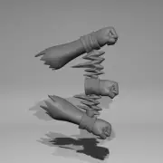1/12 Scale Action Figure Hands: Rapid Punch