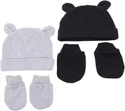 [LIFKOME] 2 Sets Newborn Fetal Cap Hat Winter Gloves Kit Gloves Newborn Suit Hats Bonnet Girl Hats Newborn Mittens No Scratches Mittens Cotton