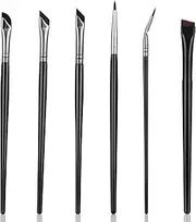 6 Pieces Eyeliner Brush Set, Precision Gel Eye Liner, Angled Flat Definer Ultra Thin Bent Makeup Brushes, Fine Point Eyeliner Brushes for Precise Liner Eyebrows Make Up