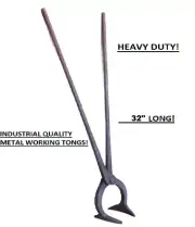 Vintage Blacksmith Foundry Metal Working C17 CAT-BIT CUP CRUCIBLE TONGS 32" SI