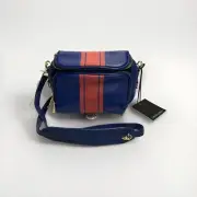NWT Cynthia Rowley Leather Crossbody Navy & Red W/ Gold Hardware