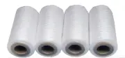 WHITE #651 SPUN POLYESTER SERGER & QUILTING THREAD 4 TUBES 1000 YDS. EACH