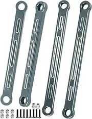 hopsupRC Aluminum Chassis Links Upgrade Parts for 1/10 Slash,Rustler,Stampede 4X4,Alloy Non-Adjustable Front&Rear Suspension Links Hops Up,Replaces 3641,4PCS,Titanium