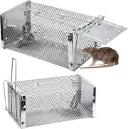 EZONEDEAL Humane Mouse Trap, Rat Cage Trap Suitable for Capturing Mice or Hamsters Alive, Friendly Small Animal Humane Live Cage Rat - 11.2'' X 5.5'' X 5''