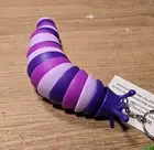 Stress Reliever Toy Fidget Toy Keychain Children Adult Slug Puzzle Funny PURPLE