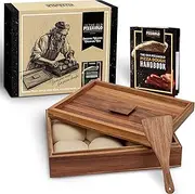 [The Old Pizzaiolo] Wooden Pizza Dough Proofing Box w/Lid – 16” x 12” – Made From Natural Acacia Wood – Proofing Container Tray for Home Kitchen with Dough Spatula and Pizza Dough Recipe Book
