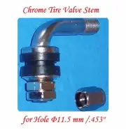 1 Kit VS8 90 DEGREE METAL/CHROME TIRE VALVE STEMS HIGH PRESSURE BOLT IN