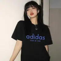 在飛比找Yahoo!奇摩拍賣優惠-Adidas愛迪達短袖T 恤 夏季新款男女棉T恤  寬鬆 五