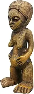 Cabilock Exotic African Woman Sculpture Decorative Pregnant Lady Figurine Chic Home Office Decor Unique Photo Prop for Shelf Tabletop Display