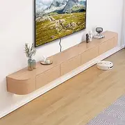 Floating TV Stand Cabinet, 200cm TV Cabinet with Doors in Media Wall Unit, Modern Entertainment TV Console Decorative Storage TV Unit for Living Room and Office