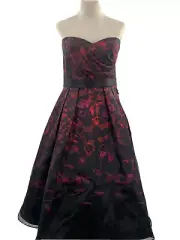Aidan Mattox Strapless Floral Print Organza Dress Gown 12 NWT! $219.99