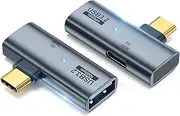 2-in-1 USB C to USB 3.2 Adapter with 100W Charging Port, Thunderbolt 4/3 OTG Converter for Rog Ally, Steam Deck, Quest 2, iPhone 16 15 Series, i-Pad, Mac Book and More Type C Device, (2 Pack, Grey)