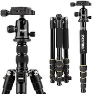 [ZoMei] Q666 Camera Tripod, 61 inch Compact Lightweight Aluminum Travel Tripods Monopod with 360 Degree Ball Head,1/4" Quick Release Plate and Carry Bag
