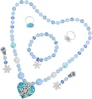 [OATIPHO] 1set Girls Jewelry Set Imitation Necklace Bracelet Earrings and for Birthdays Christmas and Parties Snowflake Design