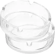 ULTECHNOVO 1set Ashtray Desktop Decor Upholstery Trim Bathroom Decorations Fall outside Decor Outdoor Decor Ash Tray Fall Decor for Kitchen Smoking Ash Container Glass Transparent 2pcs