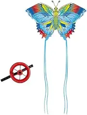 Butterfly Kite for Kids & Adults, Easy to Fly Gorgeous Kite with Long Tail, or Beach for Outdoor, Kit, Single