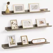 Floating Shelves for Wall 36 Inch, Picture Ledge Shelf Set of 3, Rustic Picture