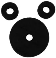 AHEAD Jet Black All Natural Wool Hi-Hat Cymbal Felts (3 Pack) AWFJBHH