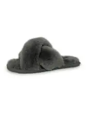 [Aus Wooli Ugg] Women Sheepskin Wool Brighton Slippers Grey